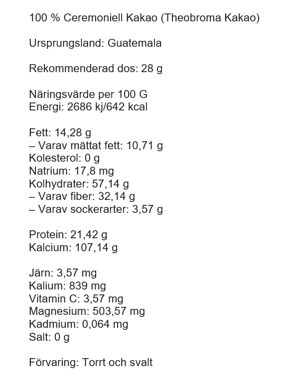 100% Ceremoniell Kakao, Lava Love  – Block 454 gr