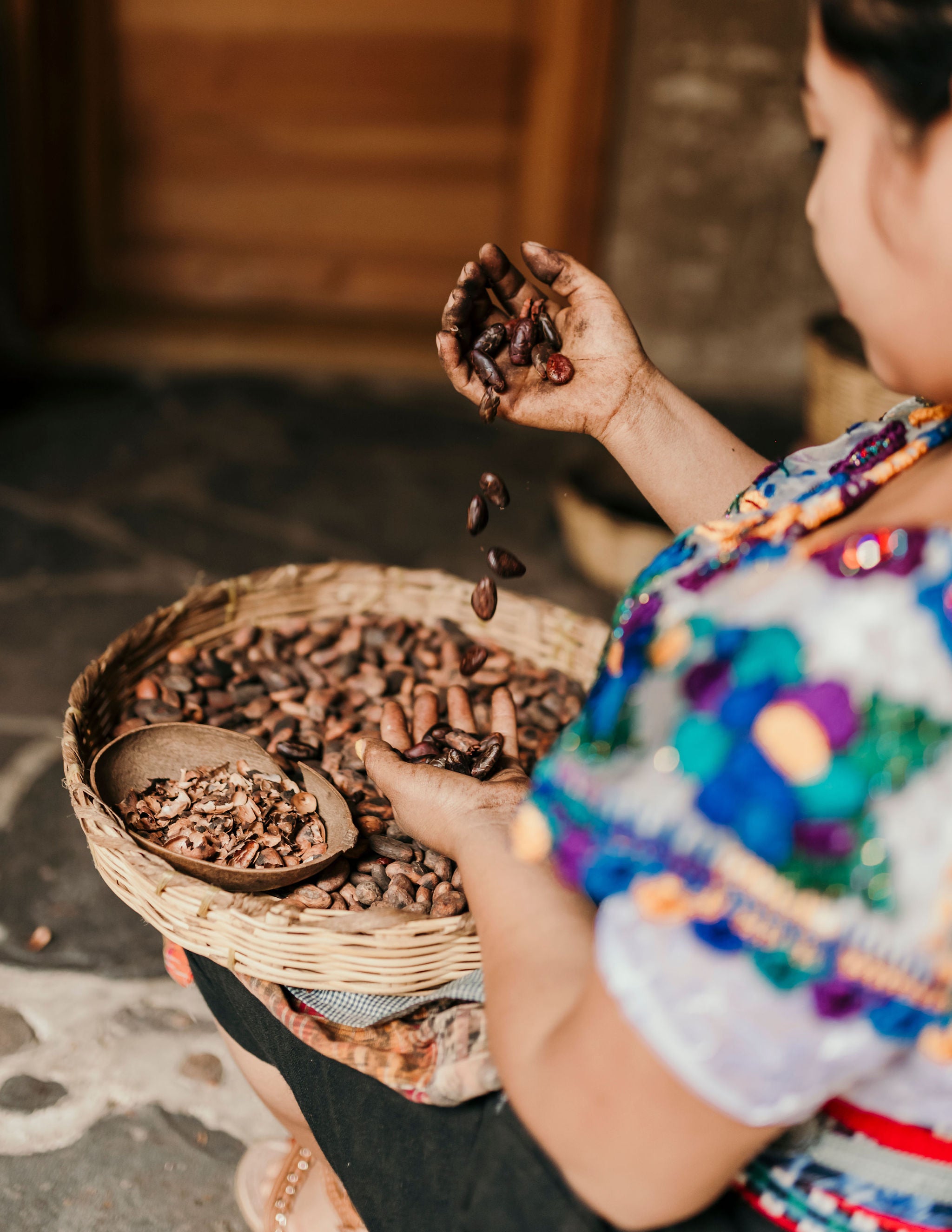 Women with Beans in the Basket