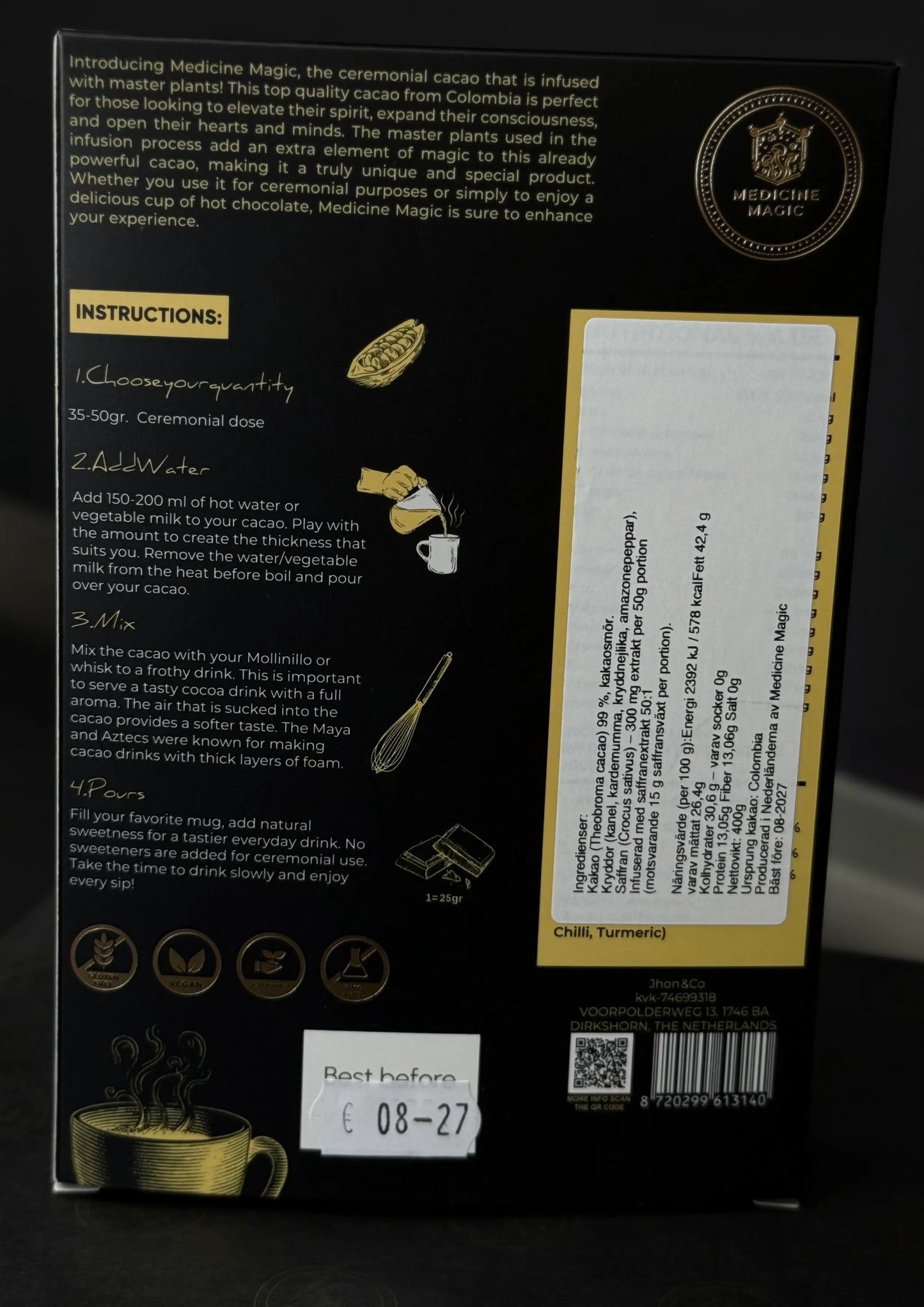 NEW: Ceremonial Cacao Paste with Saffron - 400 gr