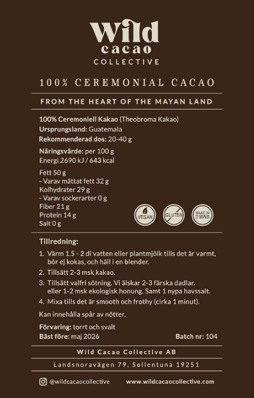 100% Ceremoniell Kakao / Ceremonial Cacao, Maia Raices - Block, 227 gr
