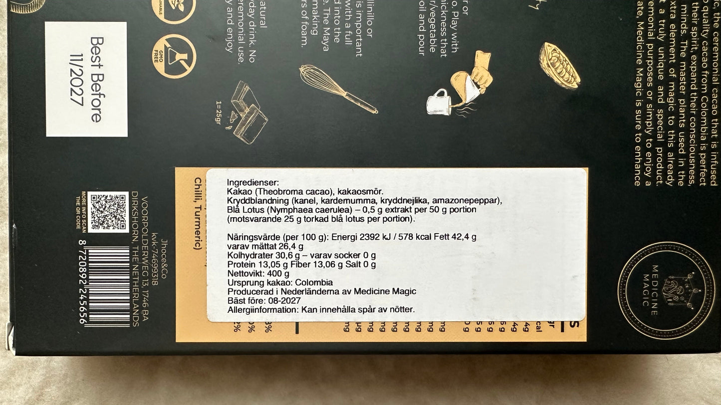 NEW: Ceremonial Cacao Paste with Blue Lotus - 400 gr