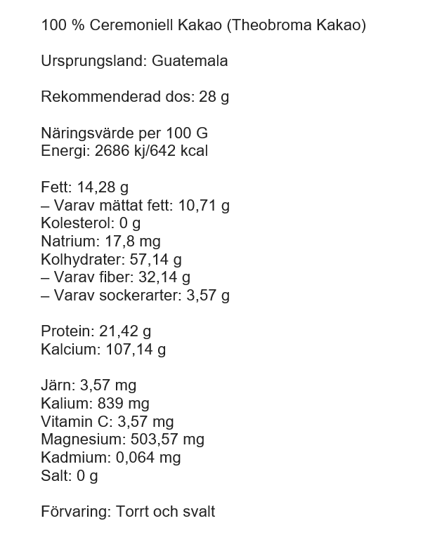100% Ceremoniell Kakao / Ceremonial Cacao, Lava Love  – Block 454 gr
