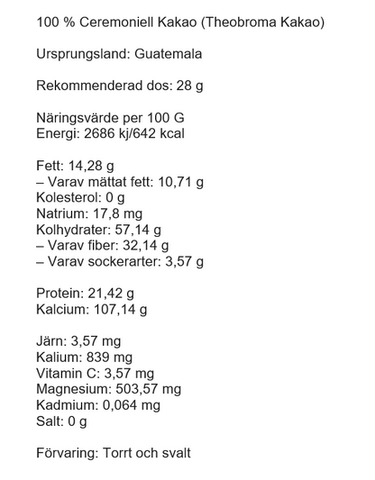 100% Ceremoniell Kakao / Ceremonial Cacao, Lava Love  – Block 454 gr