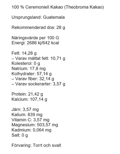 100% Ceremoniell Kakao, Lava Love – Block 454 gr